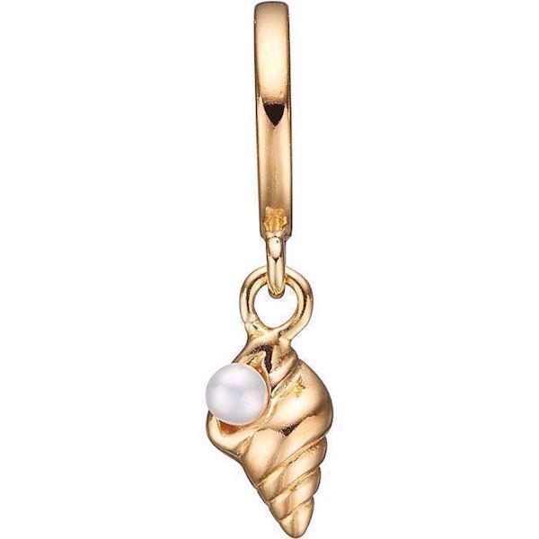 Image of Christina Collect forgyldt sølv Sea Shell konkylie med ægte perle